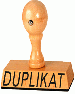 Lagertext Stempel Duplikat