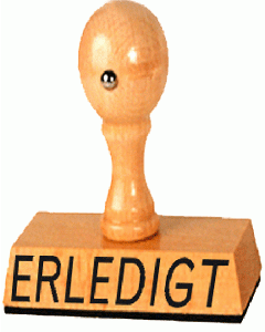 Lagertext Stempel Erledigt