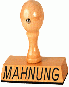 Lagertext Stempel Mahnung